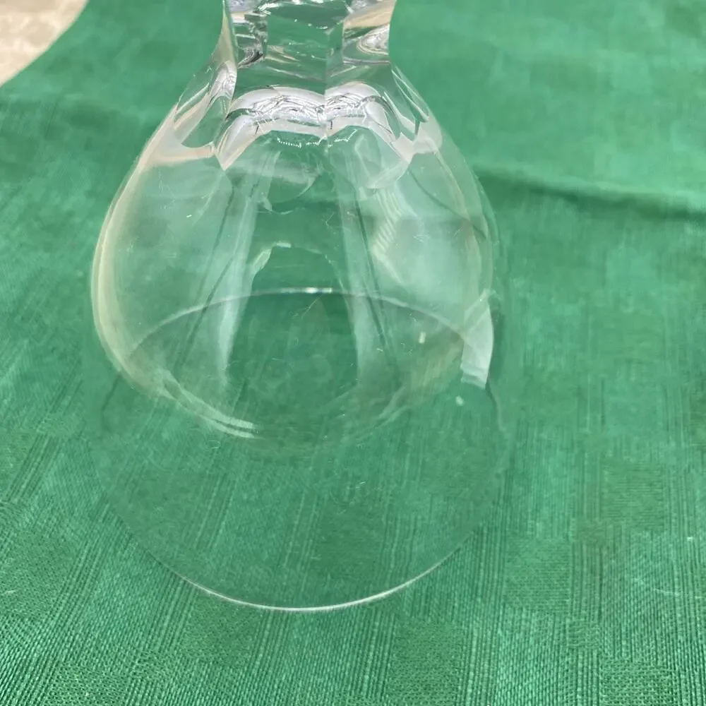 Stuart Minuet Cut Crystal Hand Blown Water Goblet Vertical Lines On Stem 6.5” T